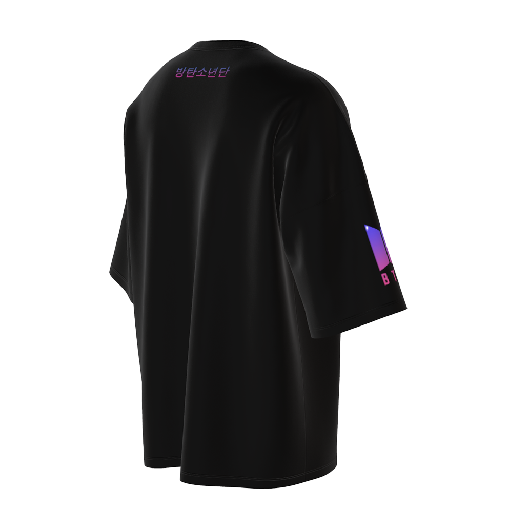Oversized Vmin Soulmate Art Black Drop Shoulder T-Shirt