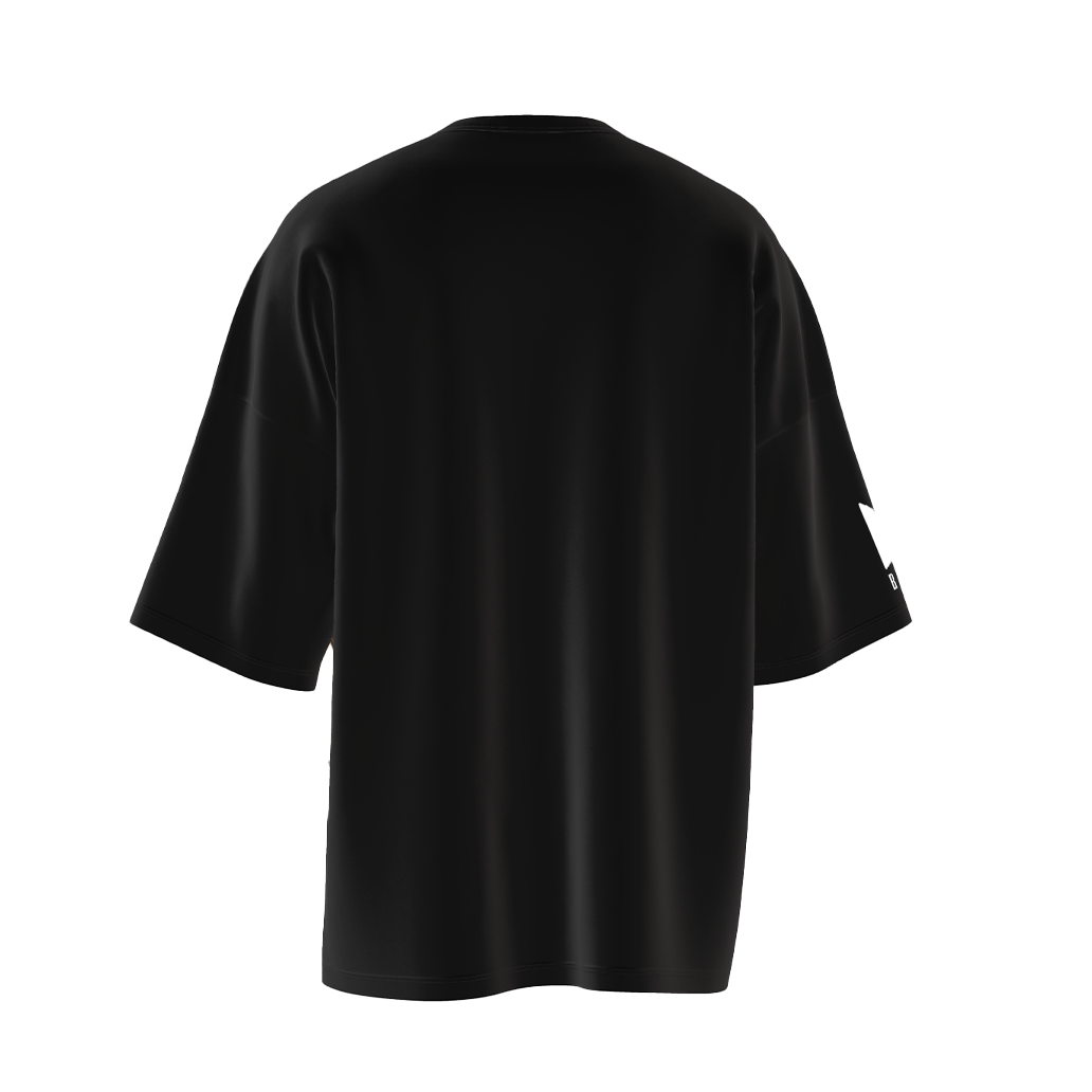 Oversized Jimin Chimmy Print Black Drop Shoulder T-Shirt