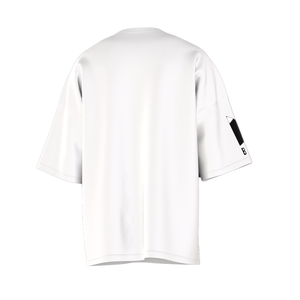 Oversized Jimin Chimmy Print White Drop Shoulder T-Shirt