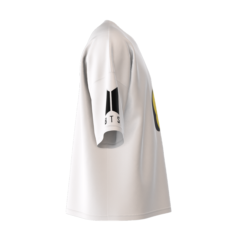 Oversized Jimin Chimmy Print White Drop Shoulder T-Shirt