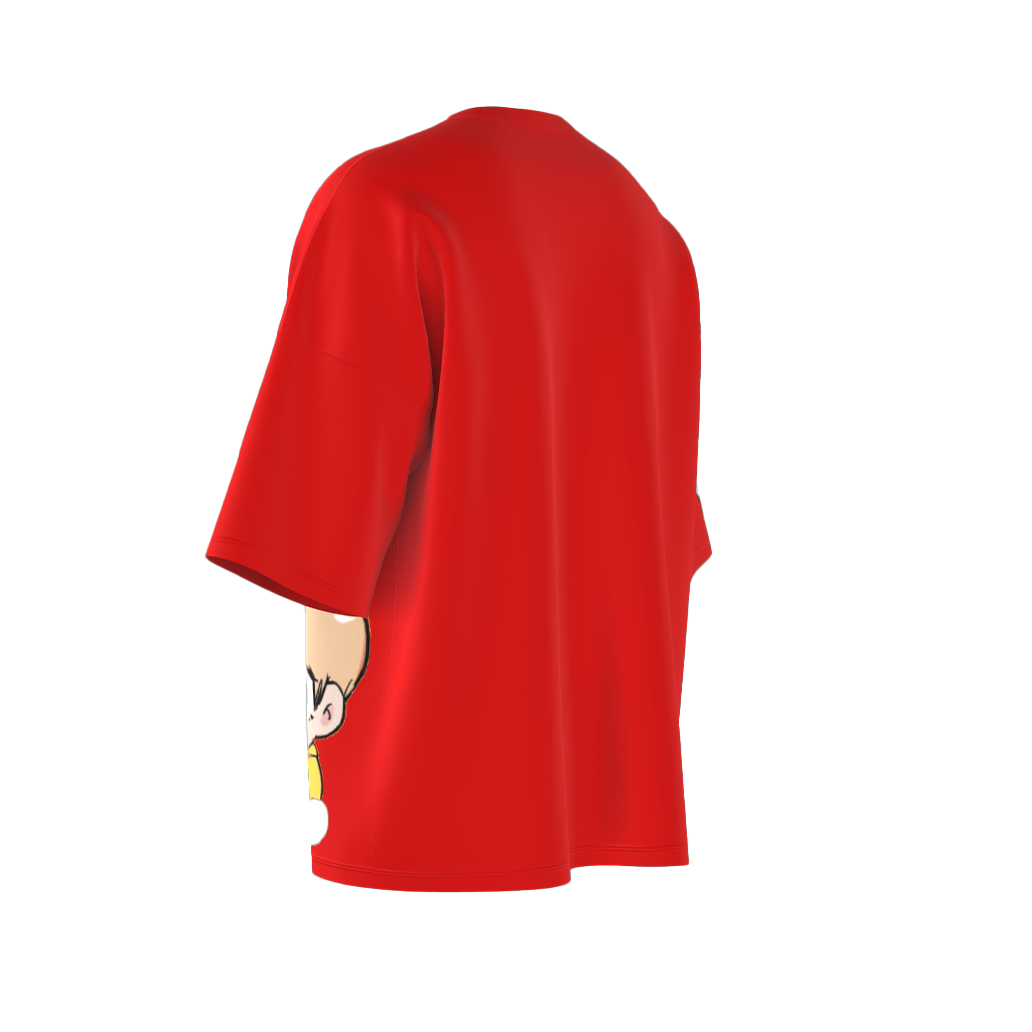 Oversized Jimin Chimmy Print Red Drop Shoulder T-Shirt