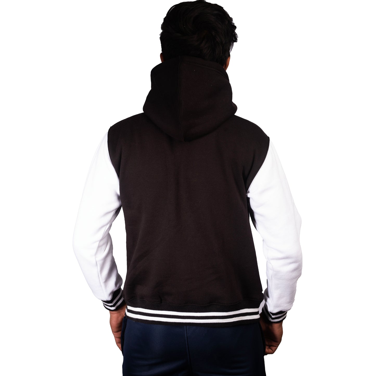 Black Hoodie with White Sleeves