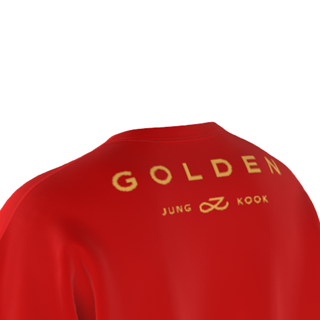 Oversized Jungkook Golden Print Red Drop Shoulder T-Shirt