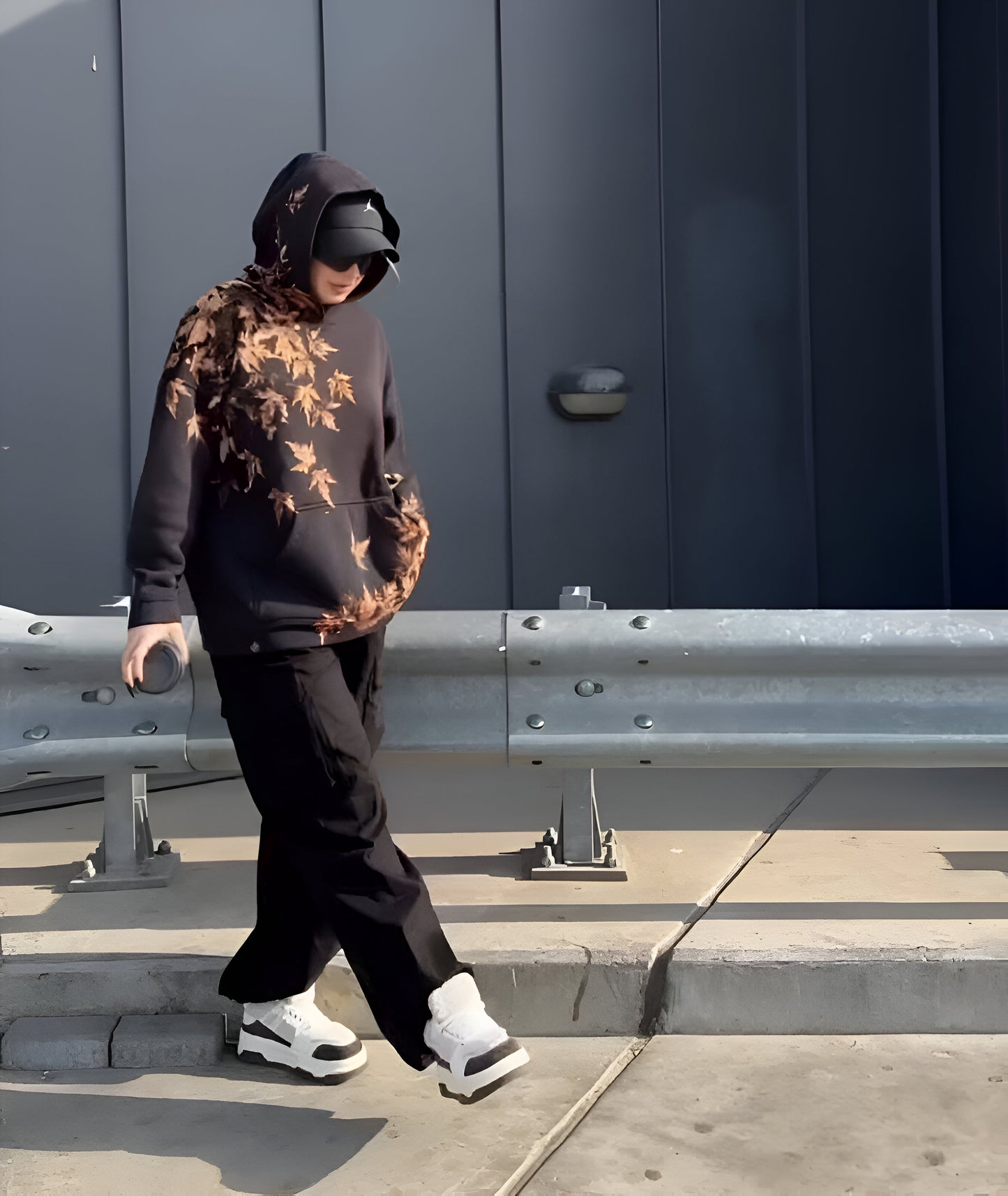 Natural Imprint Leaf Hoodie