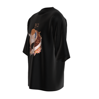 Oversized Vmin Soulmate Art Black Drop Shoulder T-Shirt