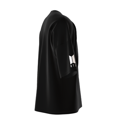 Oversized Jimin Chimmy Print Black Drop Shoulder T-Shirt