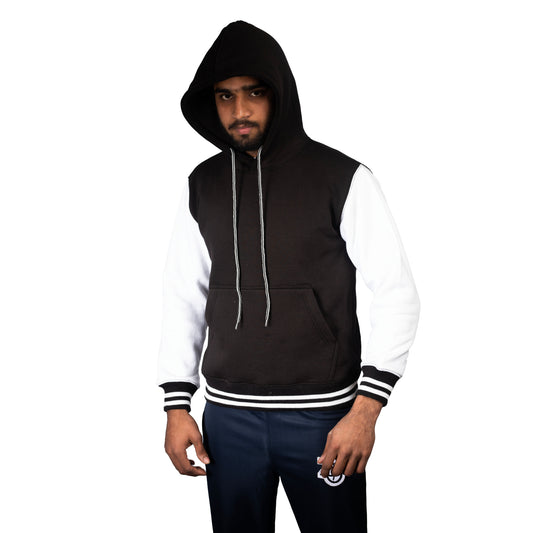 Black Hoodie with White Sleeves