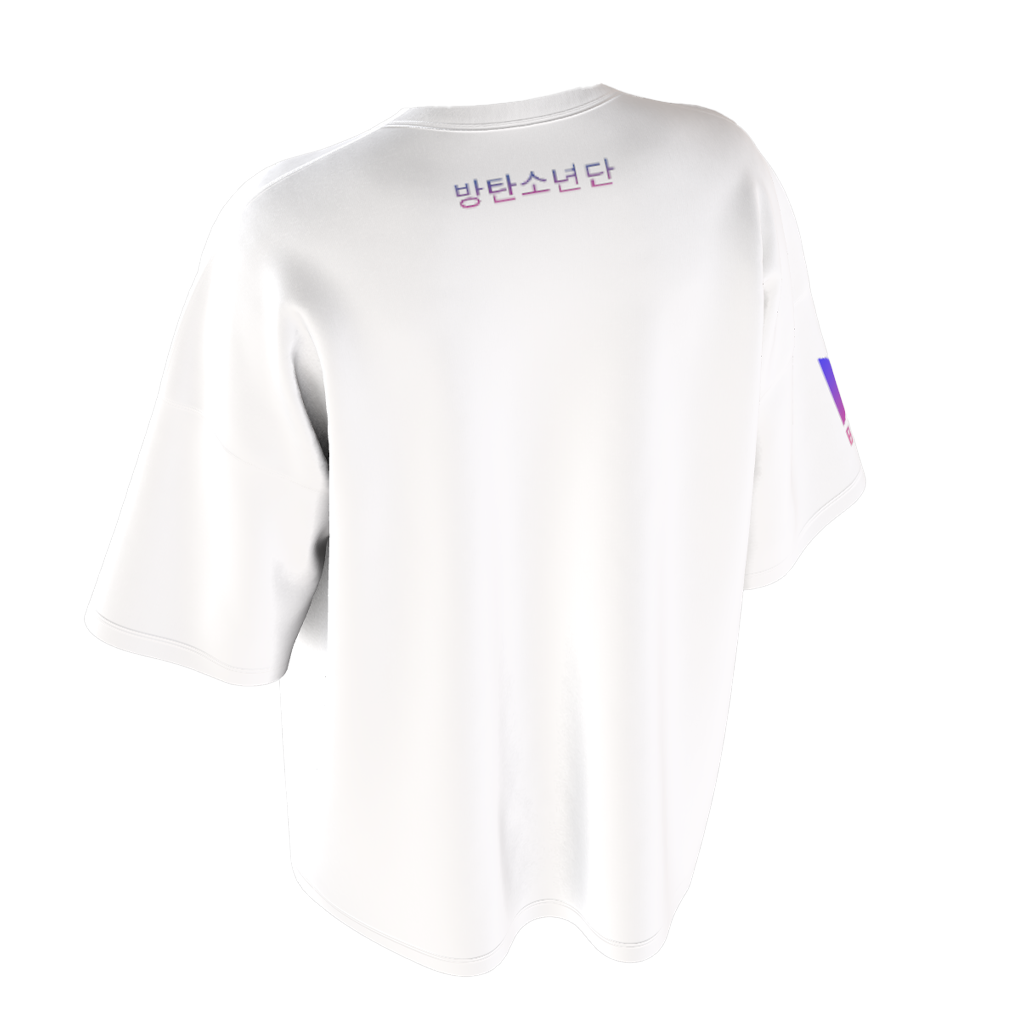 Oversized Vmin Soulmate Art White Drop Shoulder T-Shirt