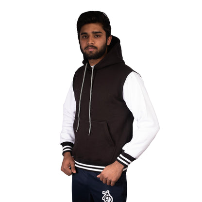 Black Hoodie with White Sleeves