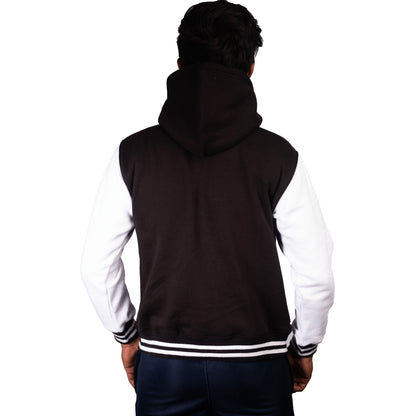 Black Hoodie with White Sleeves
